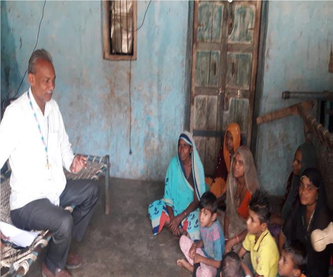 Door to door visit at Vikhran village in India