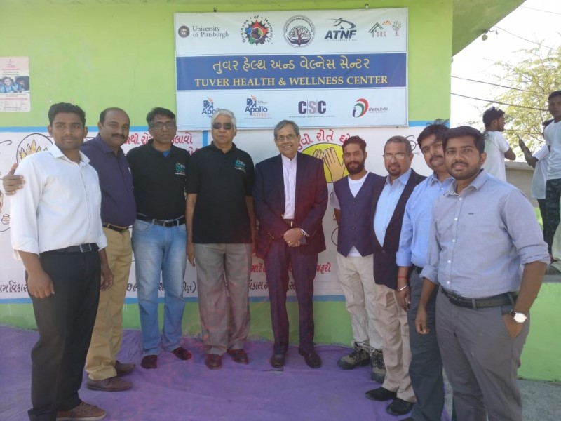 Group photo in Gujarat, India of Opening of the Tuvar Health and Wellness Center