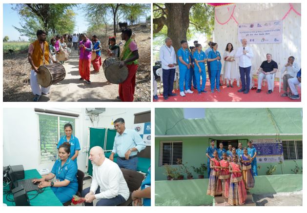 Collage of Photos of Ariel Armony and Tom O'Toole's visit to the THWC in Gujarat, India